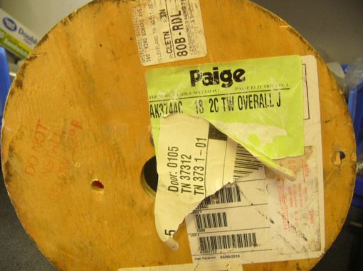 PAIGE AK3744C 18 2C TW OVERALL J 1,000FT WIRE NEW, ON SPOOL (B150) 3