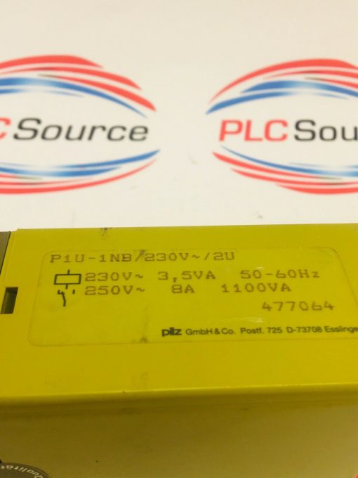 PILZ VOLTAGE MONITORING RELAY P1U-1NB 230/250V 3.5/8A 50-60HZ 1100VA - Image 2