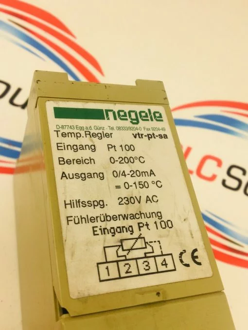 NEGELE VTR-PT-SA TEMPRATURE REGULATOR PT 100 0-200ºC 230VAC - Image 2