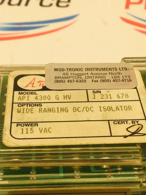 API 4380 G HV WIDE RANGE ISOLATOR 115 VAC - Image 3