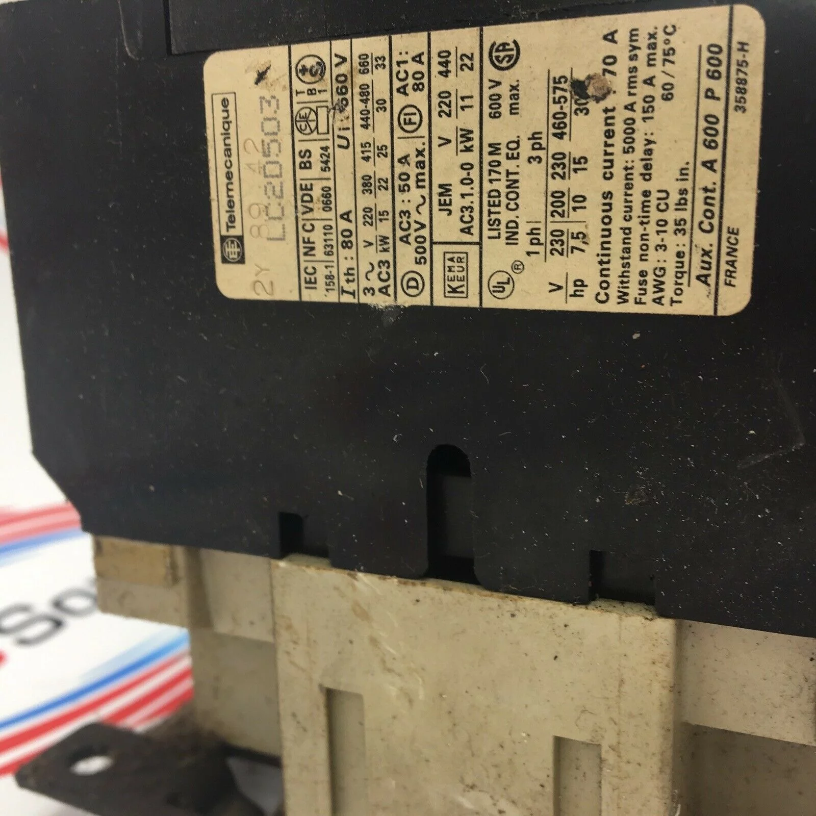 TELEMECANIQUE LC2D503 REVERSING CONTACTOR LC2-D503 - Image 3