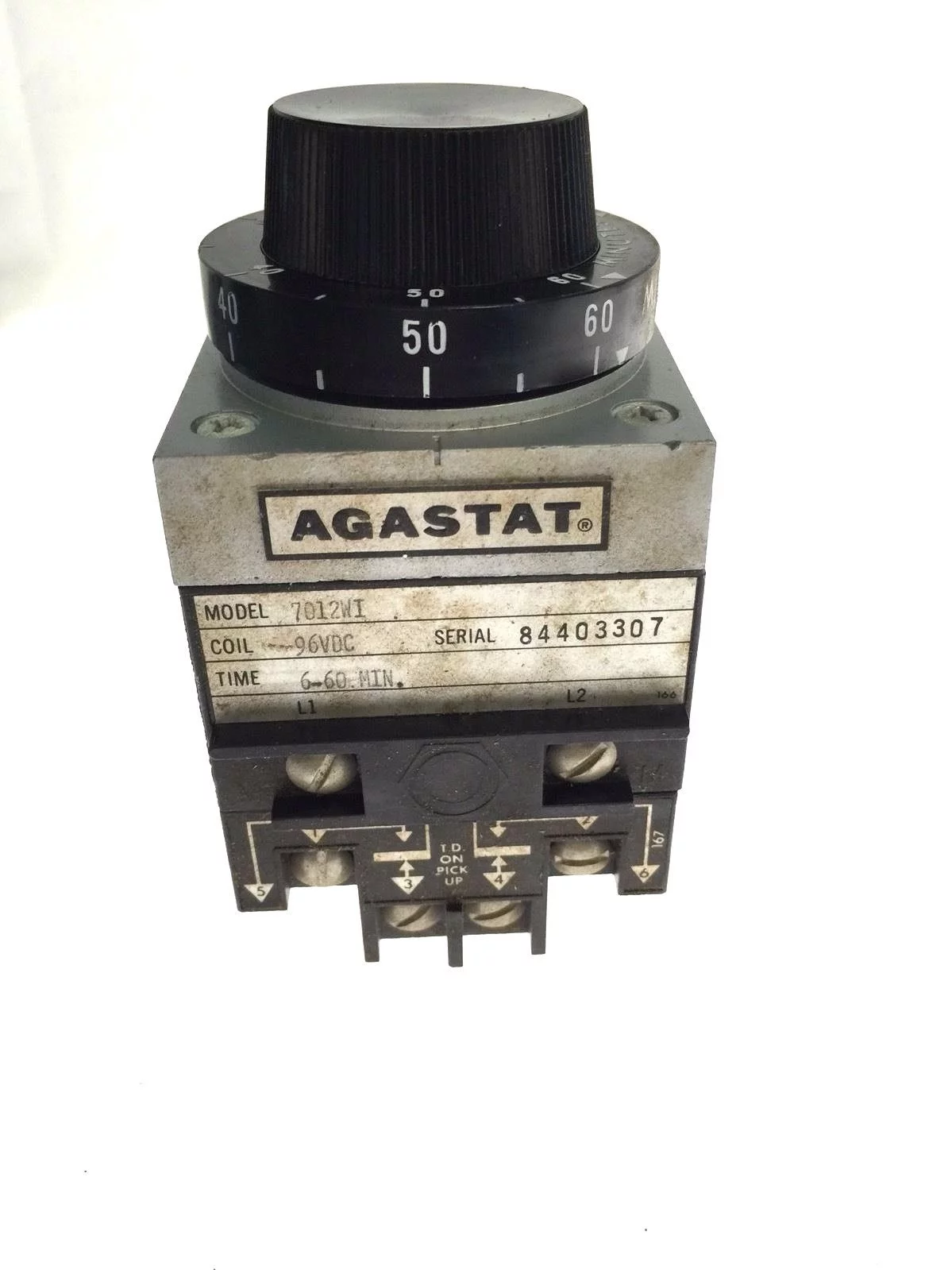 AGASTAT 7012WIÂ 96VDC 6-60 Minute Timing Relay USED NO BOX (H93) 1