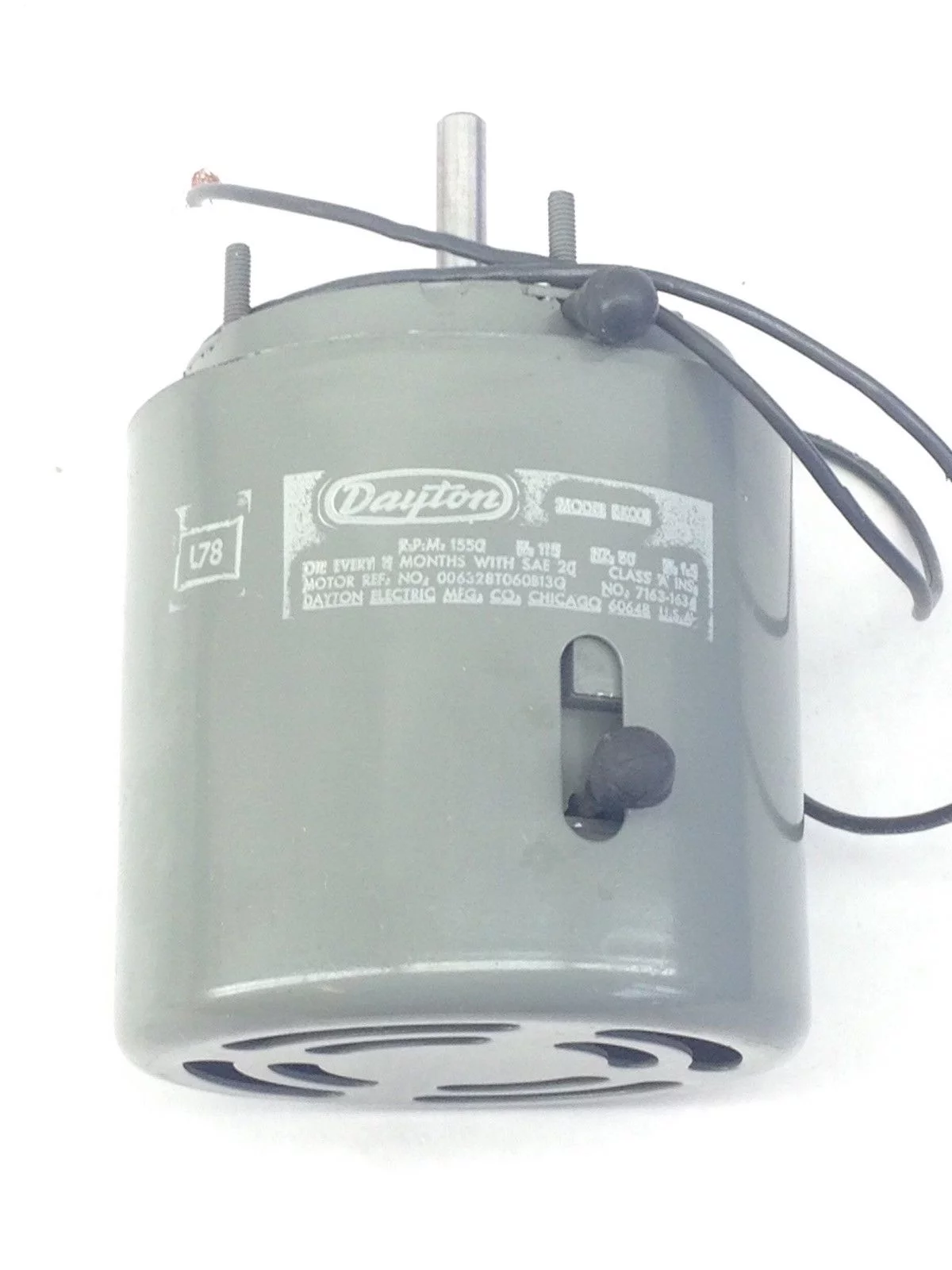 DAYTON ELECTRIC MODEL 5K001 ELECTRIC MOTOR 1550RPM 115V 60Hz 1