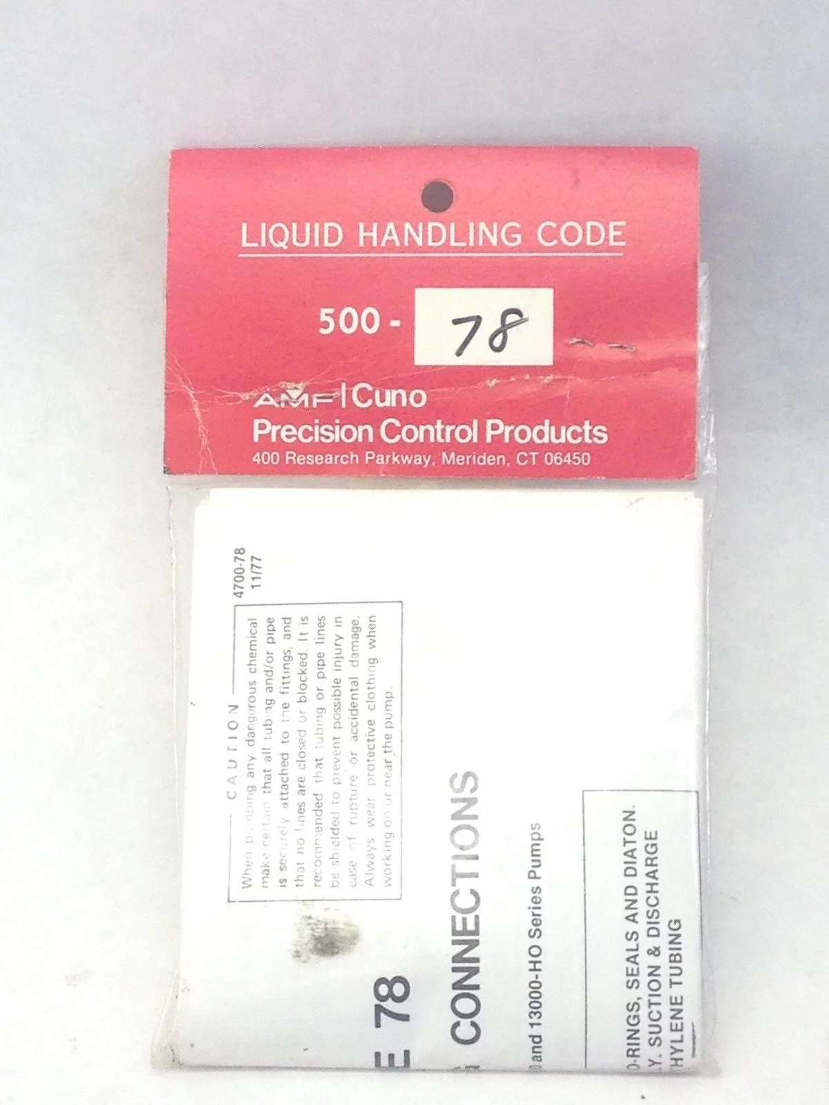 AMF/CUNO PRECISION CONTROL 500-78 SPARE PARTS PUMP SERVICE KIT (A826) 1