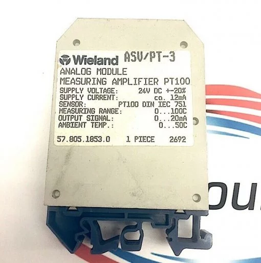 WIELAND ASV PT100-3 ANALOG MEASURING AMPLIFIER MODULE - Image 3