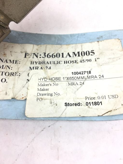 NEW MRA 24 45/90 HYDRAULIC HOSE, 1â? HOSE, 36601AM005, FAST SHIPPING! B351 2