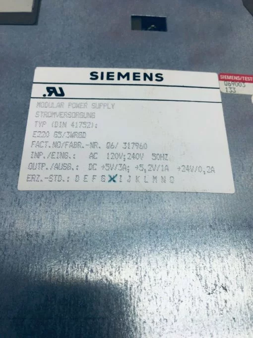 SIEMENS E220 G5/3WRGD  MODULAR POWER SUPPLY  DIN 417521 - Image 2