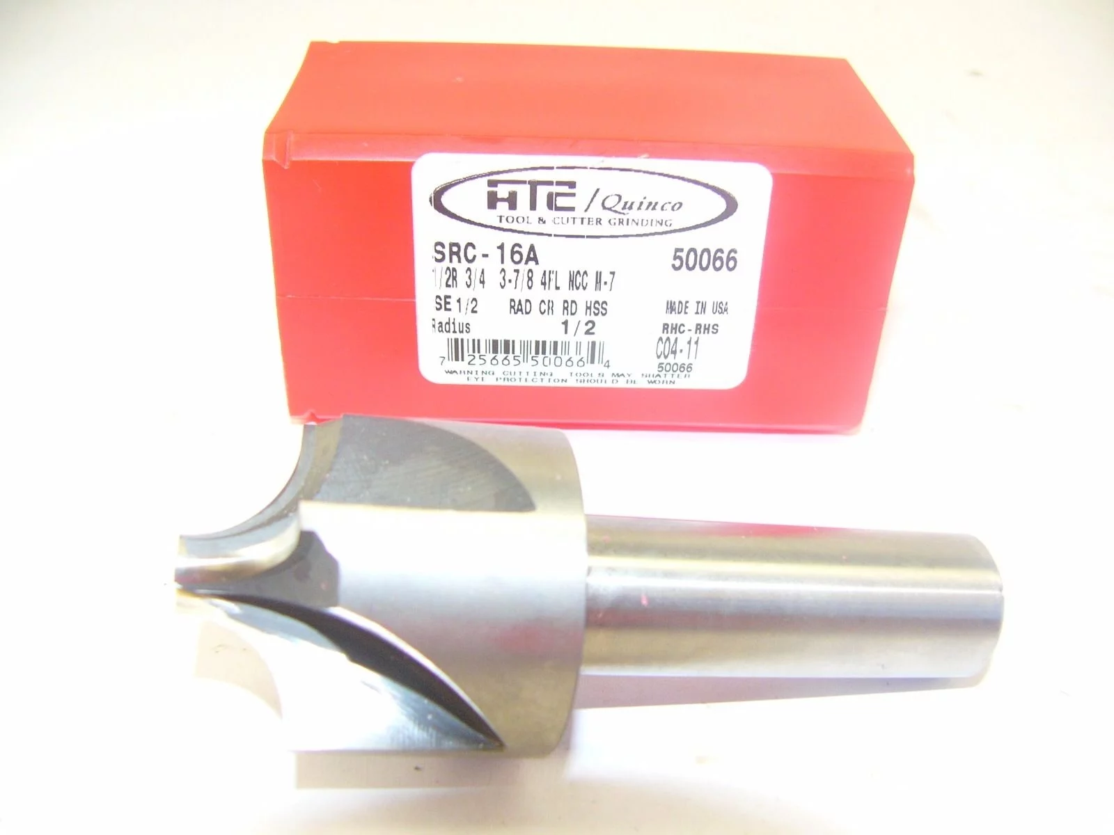 HTC QUINCO SRC-16A 50066 1/2R 3/4 3-7/8 4FL NCC M-7 SE 1/2 RAD CR RD HSS (J68) 1