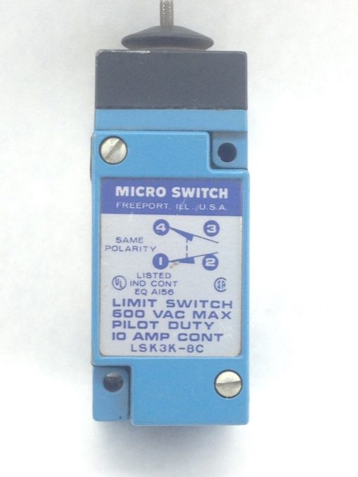 MICRO SWITCH LSK3K-8C LIMIT SWITCH – PILOT DUTY 600VAC MAX (A832) 1