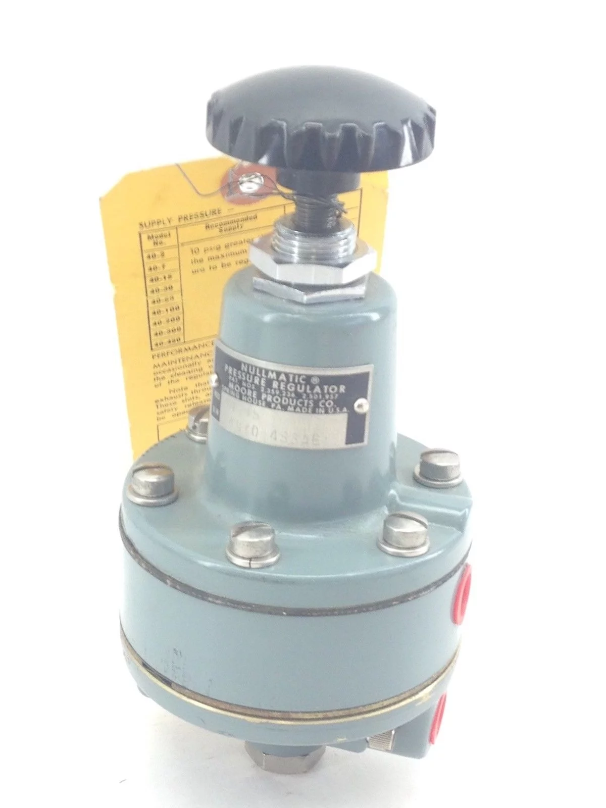 MOORE NULLMATIC 40-15 PRESSURE REGULATOR B/M 14870-4S3AB (H340) 1
