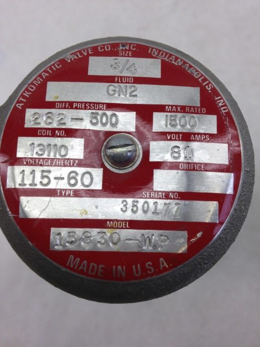 ATKOMATIC VALVE 15830-WP SOLENOID VALVE (H342) 2