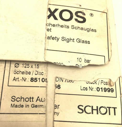 MAXOS 851056 BOROSILICATE SAFETY SIGHTGLASS 125 X 15 - Image 3