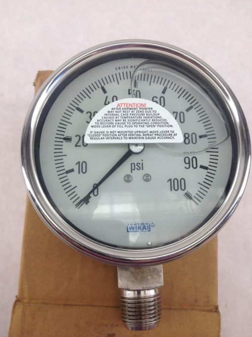 NEW IN BOX! WIKA 9832615 4â? FILLED GAUGE 160PSI, 1/2NPT LM FAST SHIP!!! (B215) 2