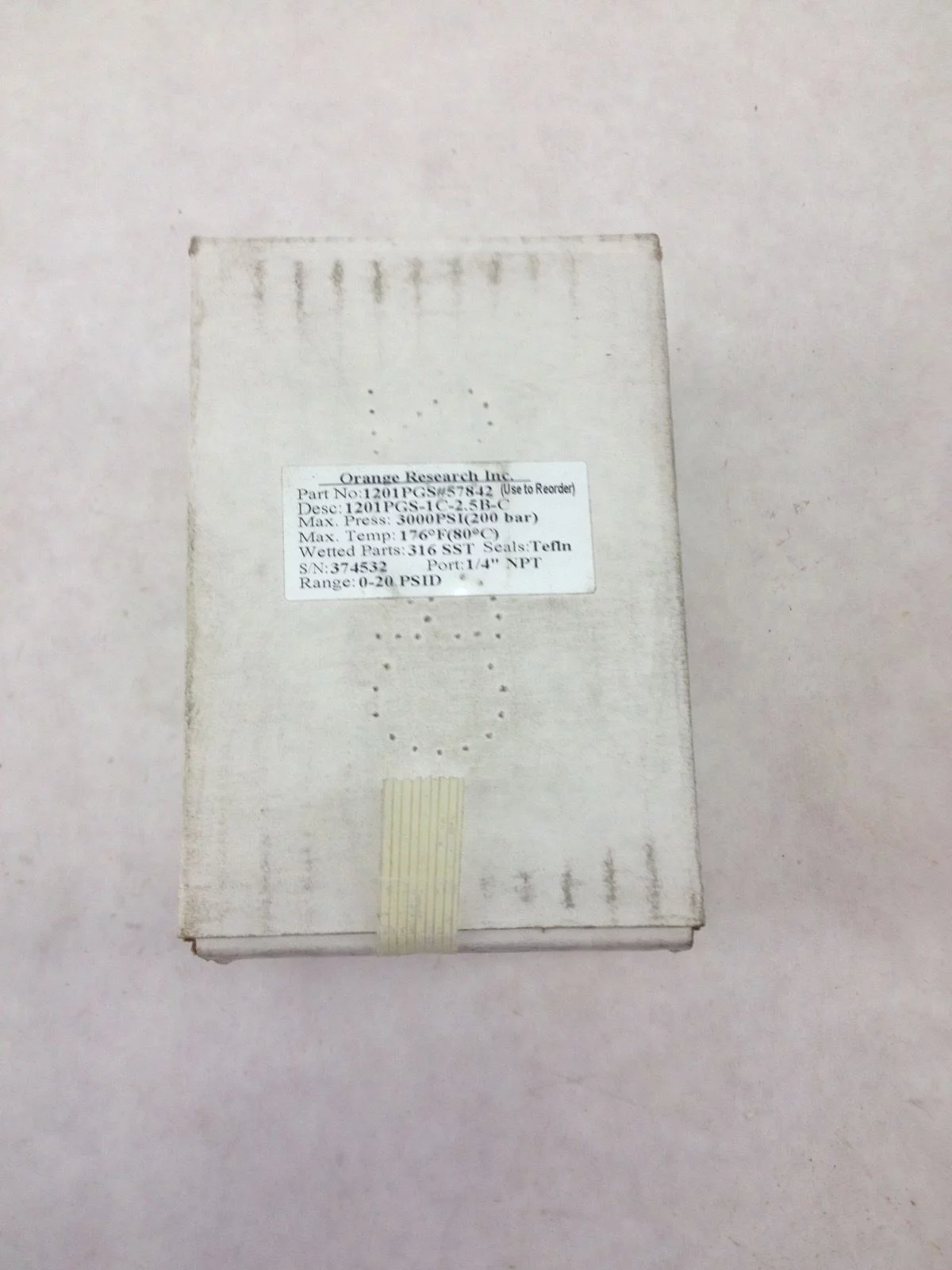 NEW, SEALED BOX! ORANGE RESEARCH GAUGE 1201PGS-1C-2