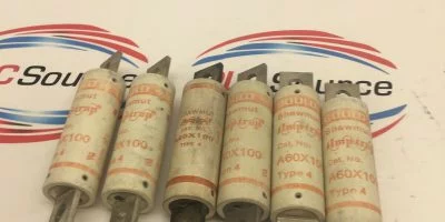 GOULD SHAWMUT A60X100 TYPE 4 SEMICONDUCTOR RECTIFER FUSES   LOT OF 6