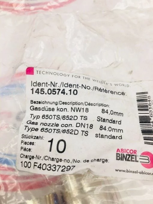 ABICOR BENZEL 145.0574.10 GAS NOZZLES  LOT OF 5 - Image 2