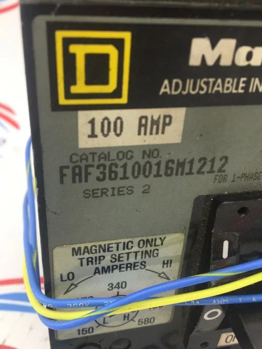 SQUARE D MAG-GARD FAF3610016M1212 SERIES 2 100 AMP ADJ MAGNETIC TRIP BREAKER - Image 2