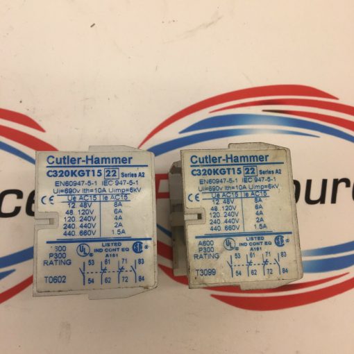 CUTLER HAMMER C320KGT15 22 SERIES A2 AUXILIARY CONTACTS   LOT OF 2