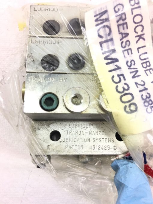 NEW LUBRIQUIP TRABON MODULAR DIVIDER MANIFOLD VALVE, 21385, MANZEL, (B99) 2
