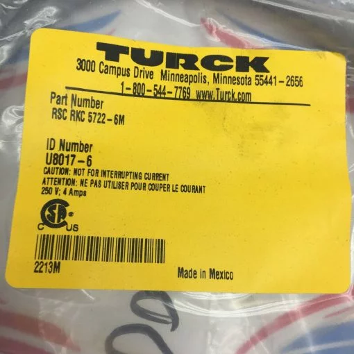 TURCK RSC RKC 5722-6M CABLE ASSEMBLY U8017-6 - Image 2
