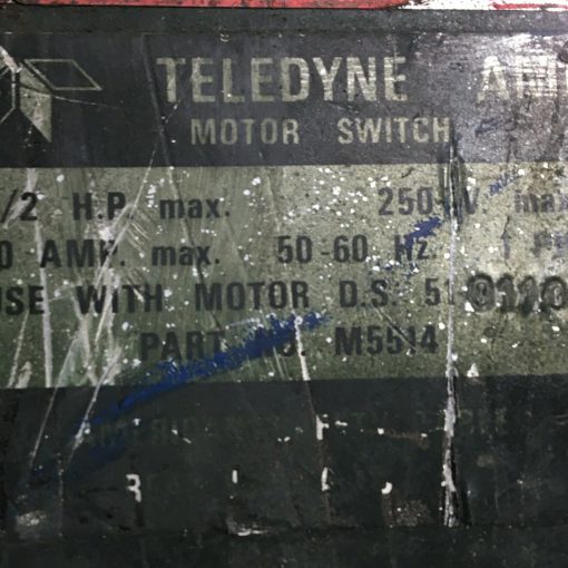 TELEDYNE M5514 MOTOR SWITCH 1/2 HP 250 - Image 3