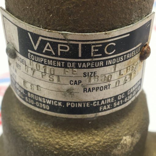VAPTEC 6010FE SIZE 1  RELIEF VALVE - Image 2
