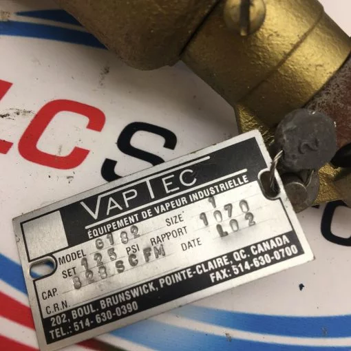 VAPTEC G182 FE01 SIZE 1 125 PSI  RELIEF VALVE - Image 2