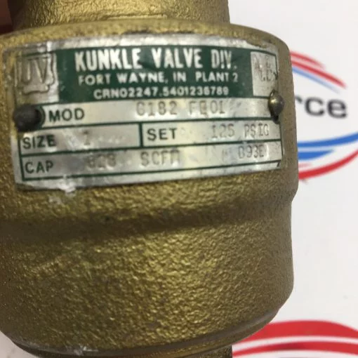 VAPTEC G182 FE01 SIZE 1 125 PSI  RELIEF VALVE - Image 3