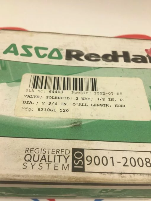 ASCO RED HAT 8210G1 120 2 WAY 3/8 IN DIAMETER 2 3/4 IN SOLENOID VALVE - Image 2