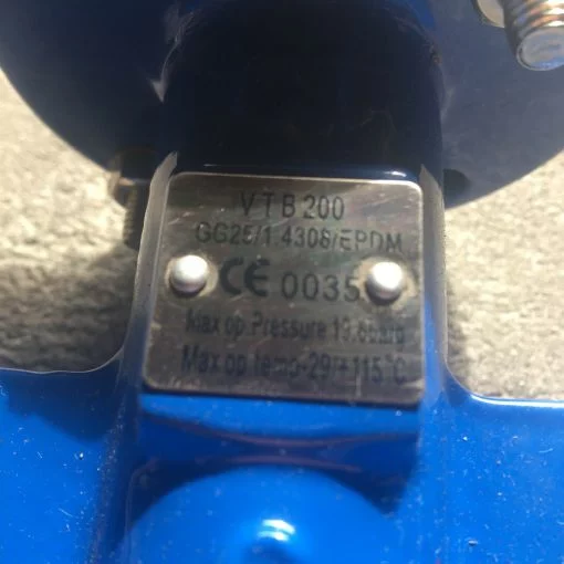 VTB200 GG25/1.4308/EPDM 30-0500-060-30 CF8 CAST IRON BUTTERFLY VALVE - Image 8