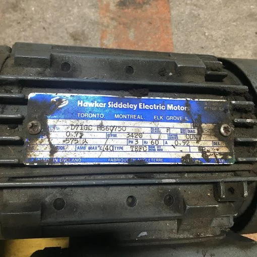 HAWKER SIDDELEY D71GC R860750 MOTOR with TASC UNIT 1D2/2 3PH DRIVE 3420RPM & POWERATIO GEARBOX - Image 3