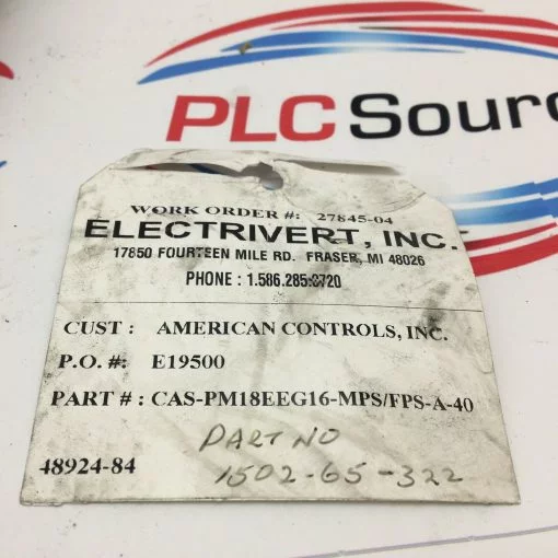 ELECTRIVERT AMERICAN CONTROLS CAS-PM18EEG16-MPS/FPS-A-40 CONNECTOR CABLE - Image 3