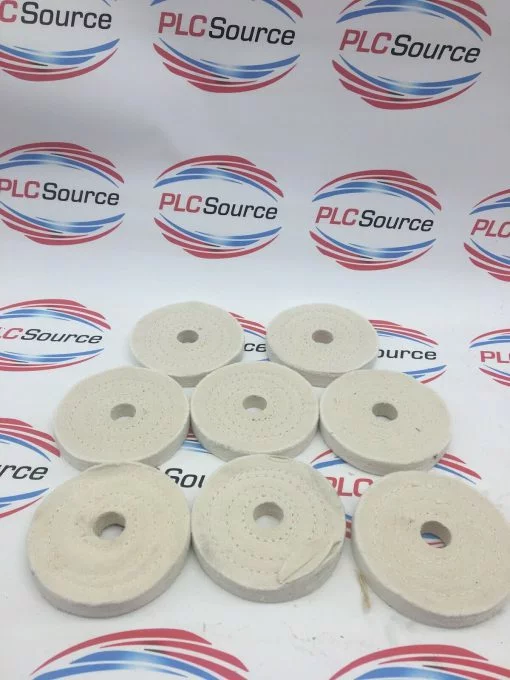 DYNABRADE 90025 4"OD X 1/2" W X 3/4" COTTON BUFF WHEELS 8-PACK