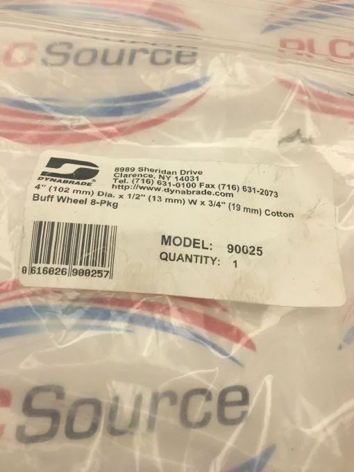 DYNABRADE 90025 4"OD X 1/2" W X 3/4" COTTON BUFF WHEELS 8-PACK - Image 3