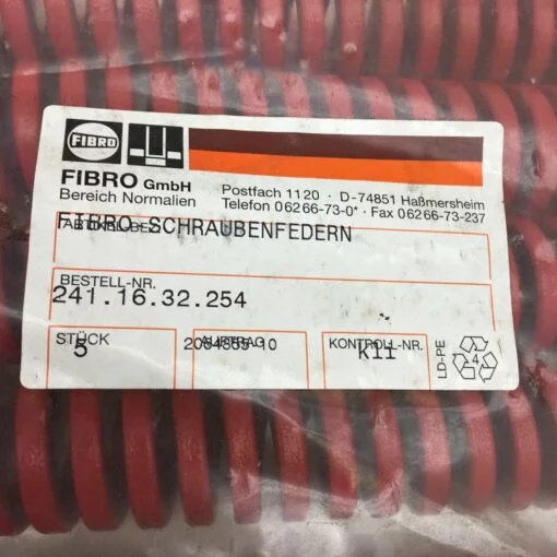 FIBRO 241.16.32.254 HI-PERFORM COMPRESSION SPRINGS for DIE, INDEXING TABLES 5-PK - Image 2