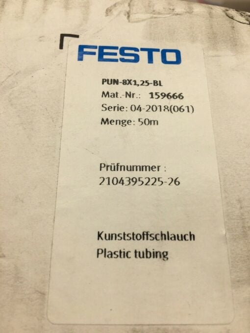 FESTO PUN-8X1 25BLAU BLUE POLYURETHANE PNEUMATIC TUBING 159666 NON-POTABLE - Image 3