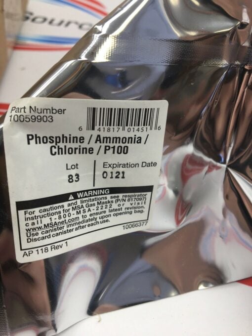 MSA 10059903 REPLACEMENT CANISTER PHISOPHINE AMMONIA CHLORINE P100 - Image 3