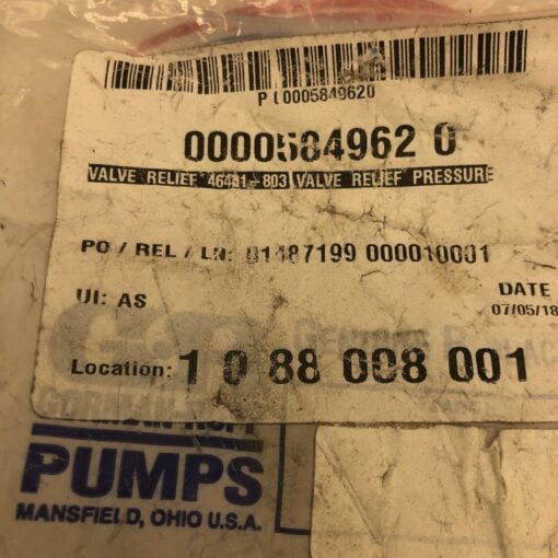 GORMAN RUPP 38345-613 17070 PRESSURE RELIEF VALVE SPRING ASSY 46431-803 - Image 5