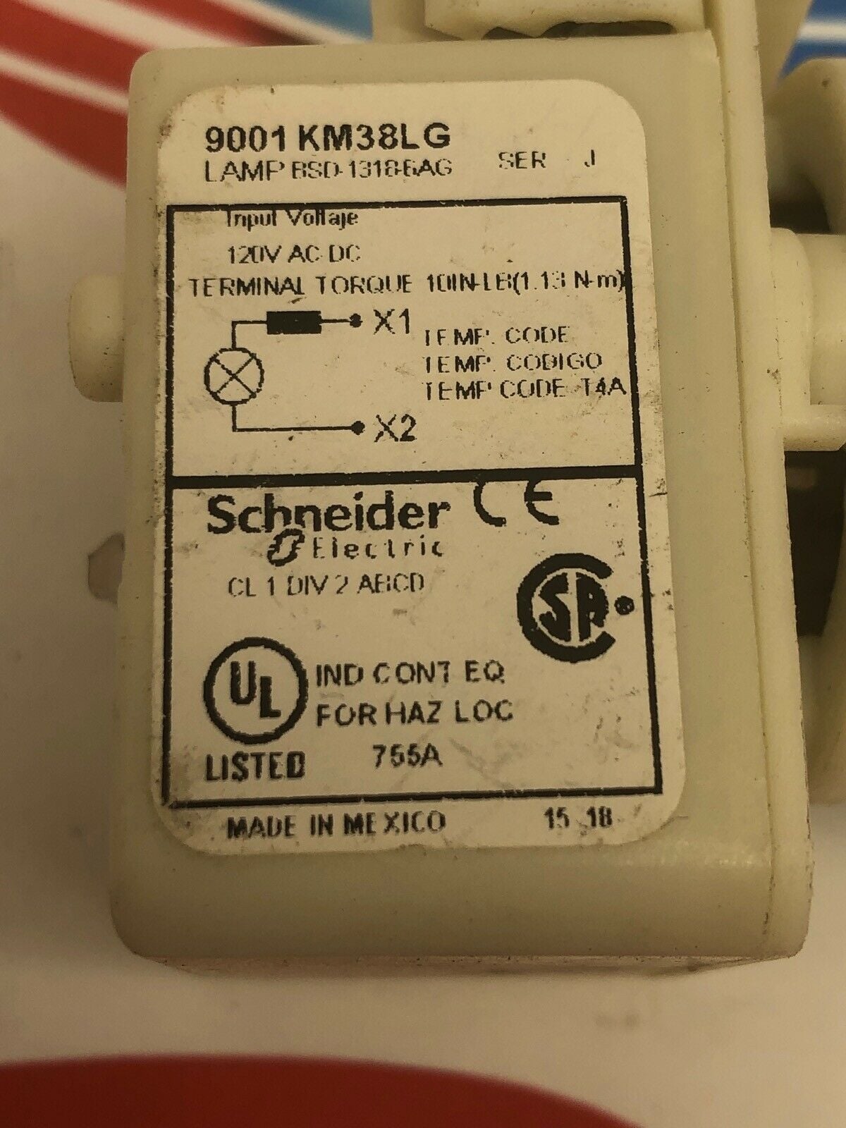Schneider Light Module w/Green LED 9001km38lg 