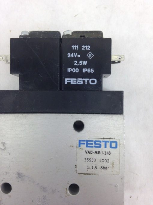 FESTO ELECTRIC VAD-ME-I-3/8 VACUUM SUCTION NOZZLE PNEUMATIC (A838) 2