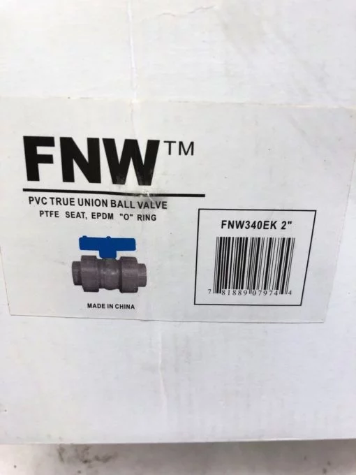NEW IN BOX FNW FNW340EK TRUE UNION PTFE SEAT EPDM PVC 2″ NPT BALL VALVE (B426) 2