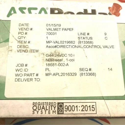 ASCO RED HAT 8316G044 MX170 DIRECTIONAL CONTROL SOLENOID VALVE - Image 2