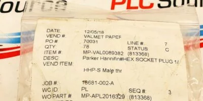 PARKER HHP-S MALE HEX SOCKET PLUG 1/4"  78-PACK