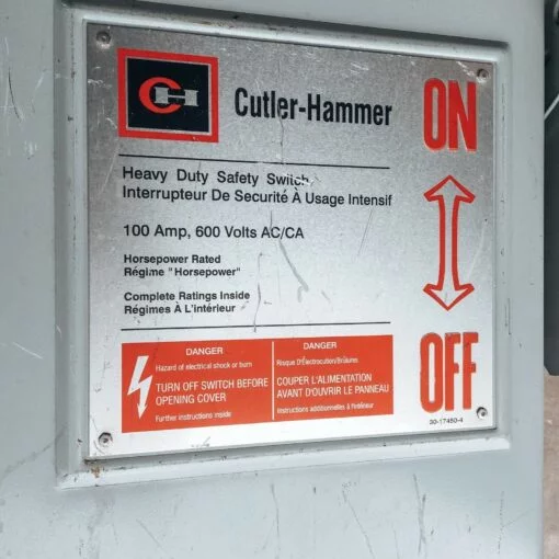 CUTLER HAMMER 1HD363NF HEAVY DUTY SAFETY SWITCH 100A 600V - Image 2