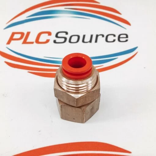 SMC 3/8” MNPT BRASS Push-to-Connect Tube Female Bulkhead 150psi, Orange 5-PACK