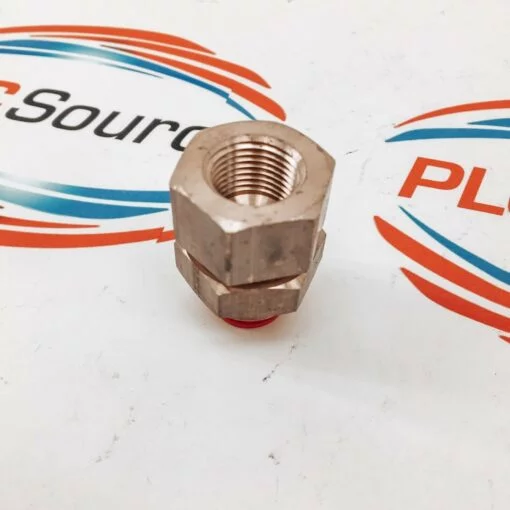 SMC 3/8” MNPT BRASS Push-to-Connect Tube Female Bulkhead 150psi, Orange 5-PACK - Image 2