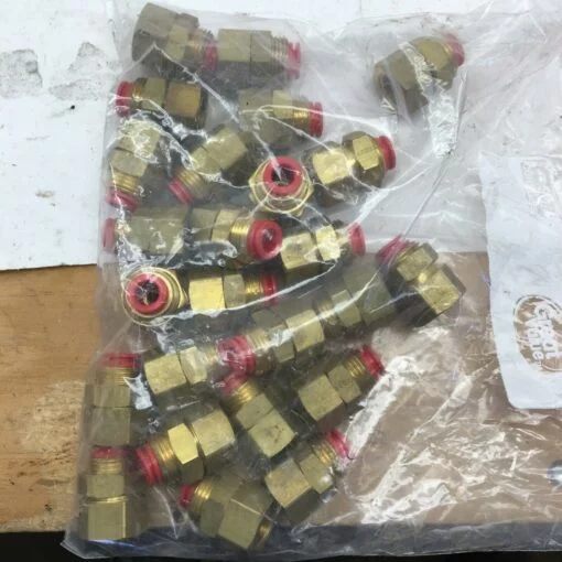 SMC 3/8” MNPT BRASS Push-to-Connect Tube Female Bulkhead 150psi, Orange 5-PACK - Image 3