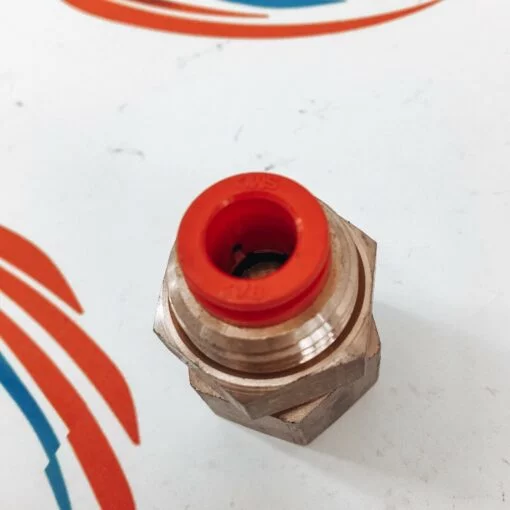 SMC 3/8” MNPT BRASS Push-to-Connect Tube Female Bulkhead 150psi, Orange 5-PACK - Image 4