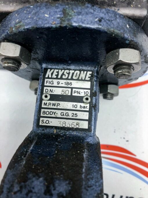 KEYSTONE BUTTERFLY VALVE FIG 9-186 PN-10 BODY G.G. 25, ACTUATOR 790-003 - Image 2