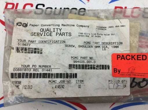PCMC 994025.001.0 SHOULDER SCREW 6MM X 10MM 518677 12-PACK - Image 2